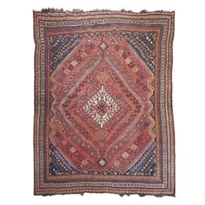 Antique Persian Rug, 7'x9', Room Size Bohemian Decor, Tribal Oriental Carpet